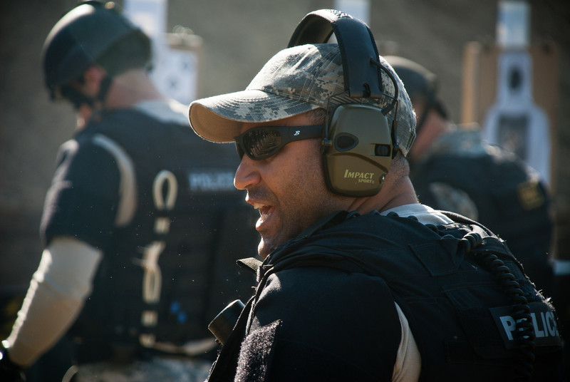 SWAT Member with Impact Gear On