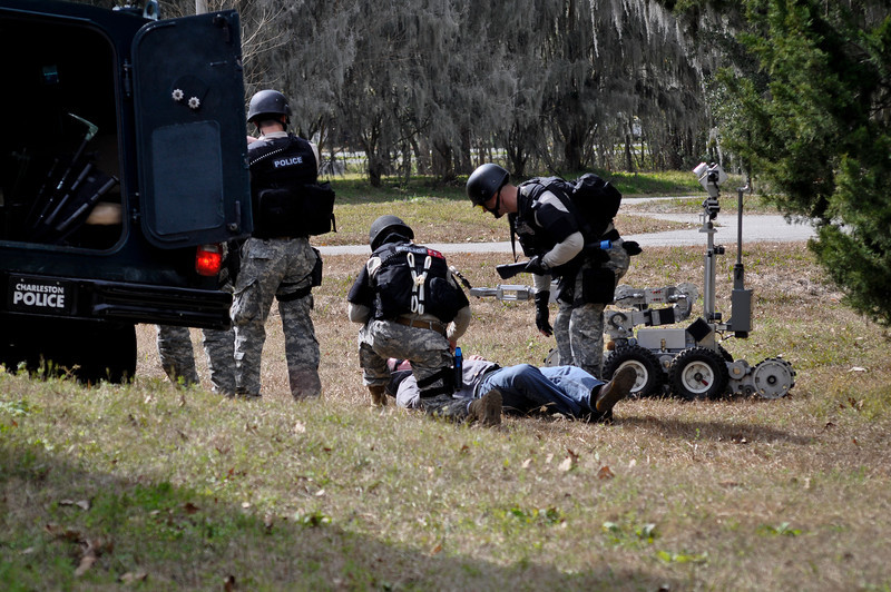 SWAT Members Outside of a Van