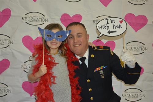 Father and daughter together in dressup