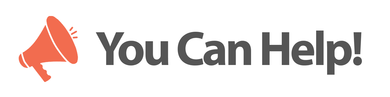 Artwork call to action and verbiage You Can Help_