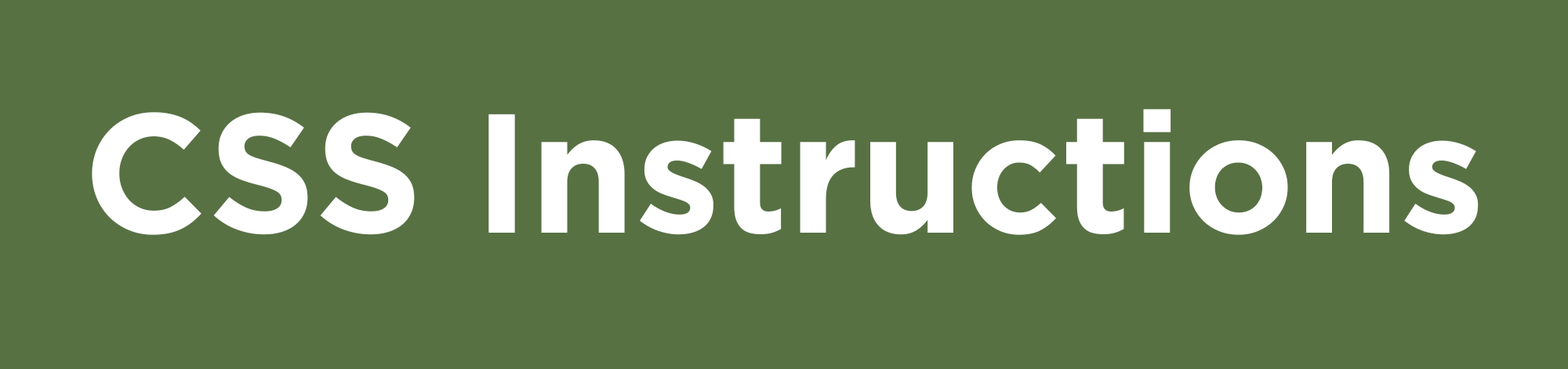 CSS Instructions