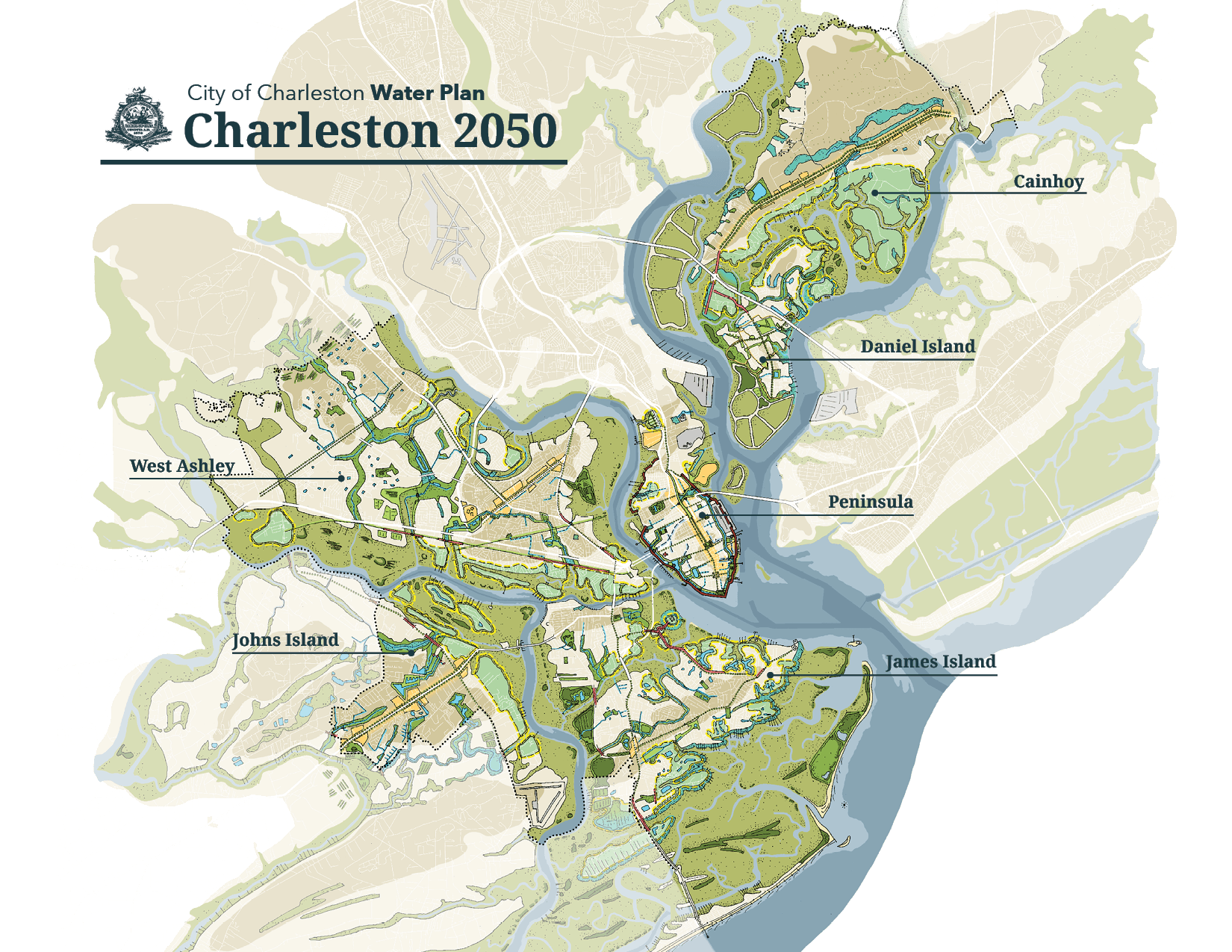 Charleston Water Plan 2050 Vision Map_Labels
