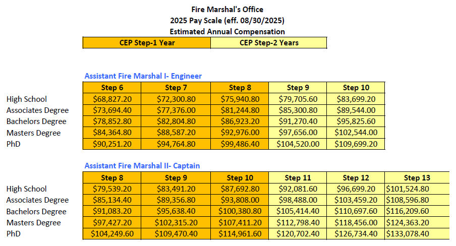CFD FM Pay Plan AFM 1 and AFM 2